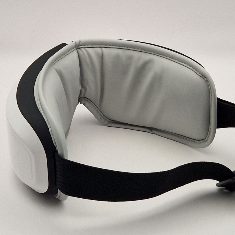 Masseur oculaire Serenity vue arrière mettant en avant le simili cuir blanc de haute qualité, alliant confort et élégance pour une expérience de relaxation optimale.